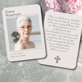 För evigt i våra hjärtan Modern Cross Bönkort Visitkort