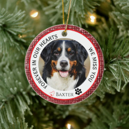 För evigt i våra hjärtan Pet Memorial Red Julgransprydnad Keramik