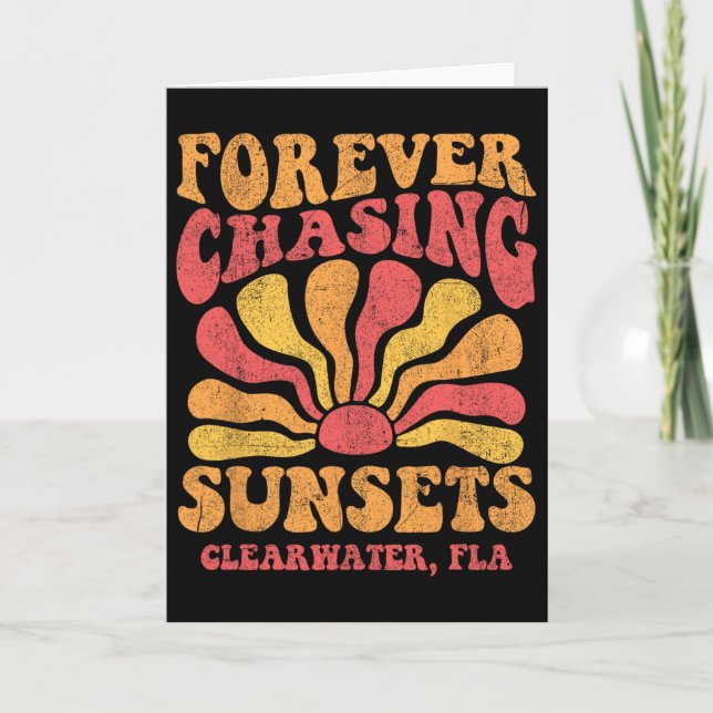 För evigt jaga solnedgångar Clearwater Florida Str Kort (Framsida)
