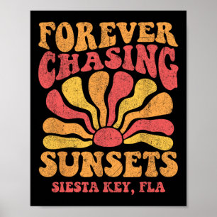 För evigt jaga solnedgångar Siesta Key Beach Flori Poster