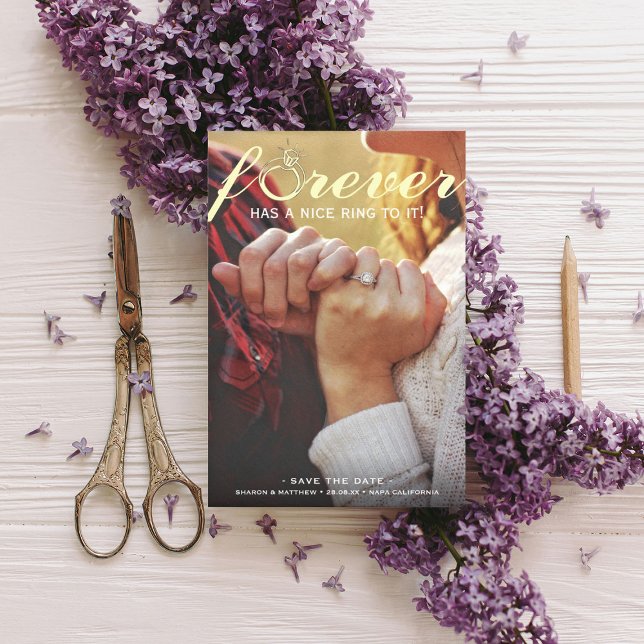 För evigt låter bra! Förlovningsfoto Spara Datumet (Skapare uppladdad)