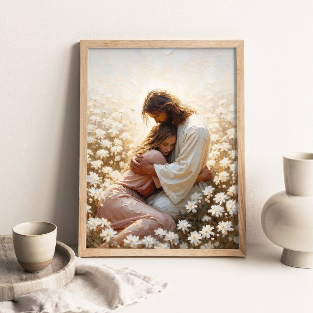 För evigt med dig, kristen konst, Jesus kramar Poster (Skapare uppladdad)