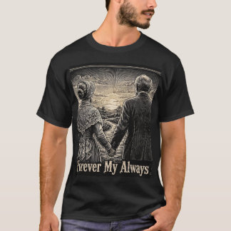 För evigt min alltid vintage trägravyr t shirt