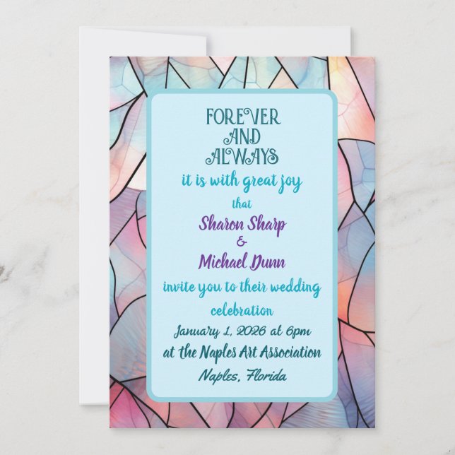 för evigt och alltid med stor glädje inbjudningar (Framsida)