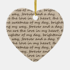 För evigt och en dagdikt julgransprydnad keramik