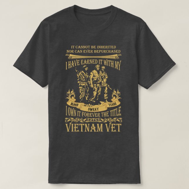 För evigt: Titel Vietnam Vet T Shirt (Design framsida)