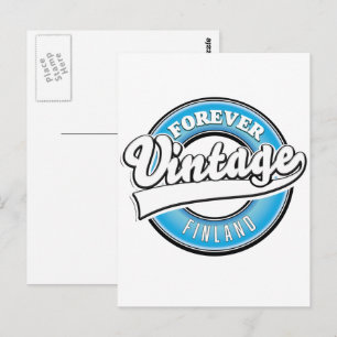 För evigt vintage Finland logotyp Vykort