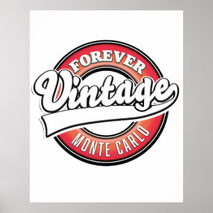 för evigt vintage monte carlo logotyp poster