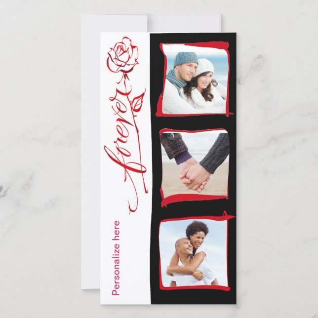 För evigtvalentin kort för foto för årsdag (Framsida)