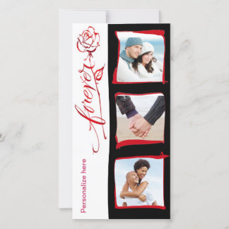 För evigtvalentin kort för foto för årsdag