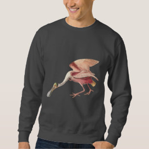 För fågelillustration för Roseate Spoonbill Långärmad Tröja