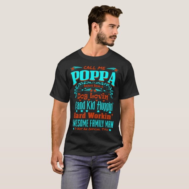 För familjman för Poppa enorm Tshirt för titel Tee (Hel framsida)