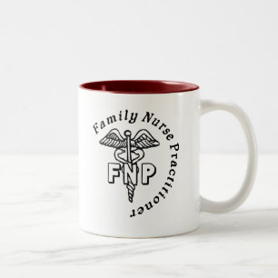 FÖR FAMILJSJUKSKÖTERSKA FÖR CADUCEUS FNP PRAKTI Två-Tonad MUGG
