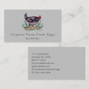 för Family Farm Fresh Eggs Chickens Organic Visitkort