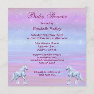 För fantasiflickor för Unicorns Magical baby Inbjudningar