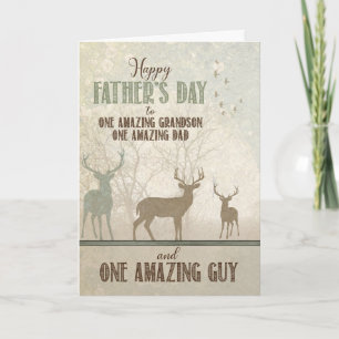 för FANTASTISK Grandson Fars dag Forest Hjort Kort