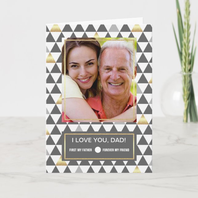 För Far på Fars dag. Anpassningsbar Photo Kort (Framsida)