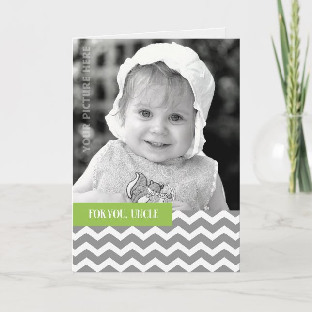 För farbror on Fars dag Anpassningsbar Photo Kort (Framsida)