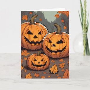 För farföräldrar Halloween Jack o' Lantern ler Kort