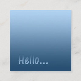 För färgblått för lutning en hejer med fyrkantigt visitkort