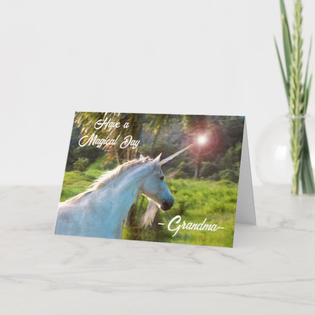 För farmma Magic Unicorn Birthday Kort (Framsida)