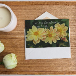 För farmors Gult Dahlias Blommigt Mors dag Kort
