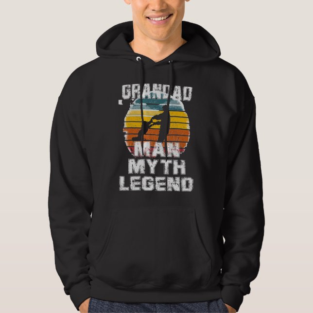 För Fars dag man Myth Legend Grandad Hoodie (Framsida)