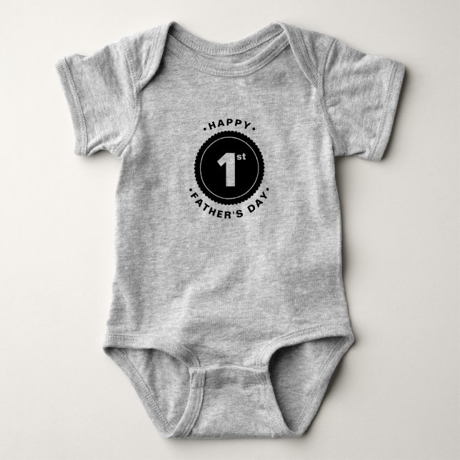 För fars dagbaby för lycklig 1st Bodysuit T Shirt (Framsida)