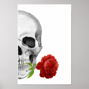För fasafantasi för gotisk halv skalle rosa poster