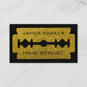 För Fauxbarberare för rakblad guld- stylist för Visitkort