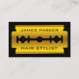 För Fauxbarberare för rakblad guld- stylist för Visitkort