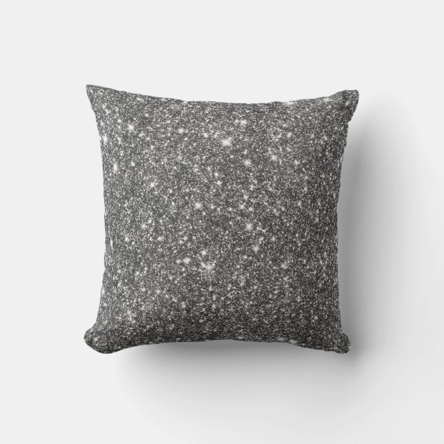 För Fauxglitter för silver glänsande mönster Kudde (Framsida)
