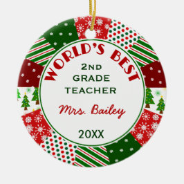 För favorit- lärarejulgåva julgransprydnad keramik