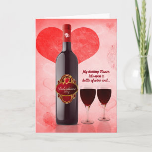 för Fiance på valentin dagvin Helgkort