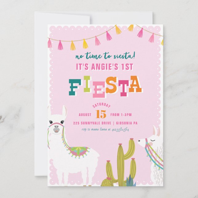 För FiestaAlpaca för Llama rolig inbjudan för (Framsida)