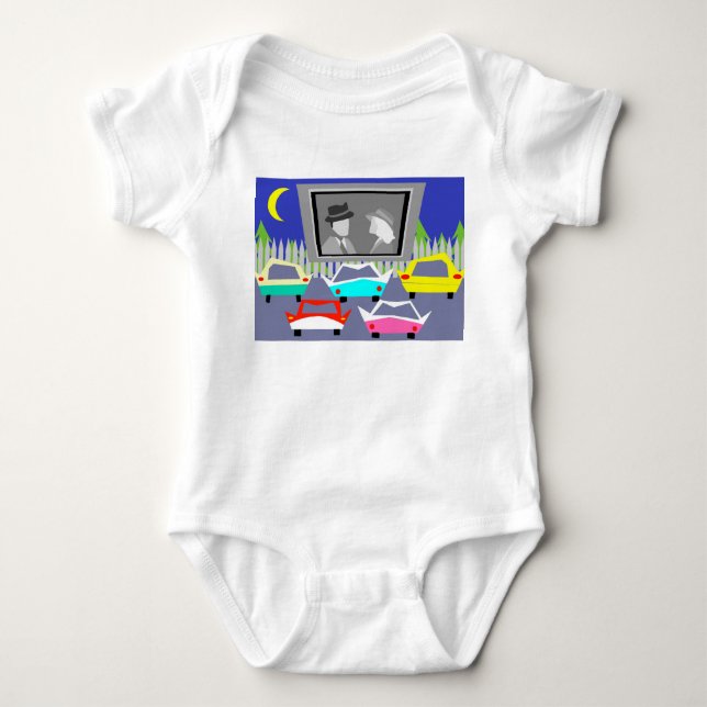 För filmbaby för liten stad drive-in- ranka tee shirt (Framsida)