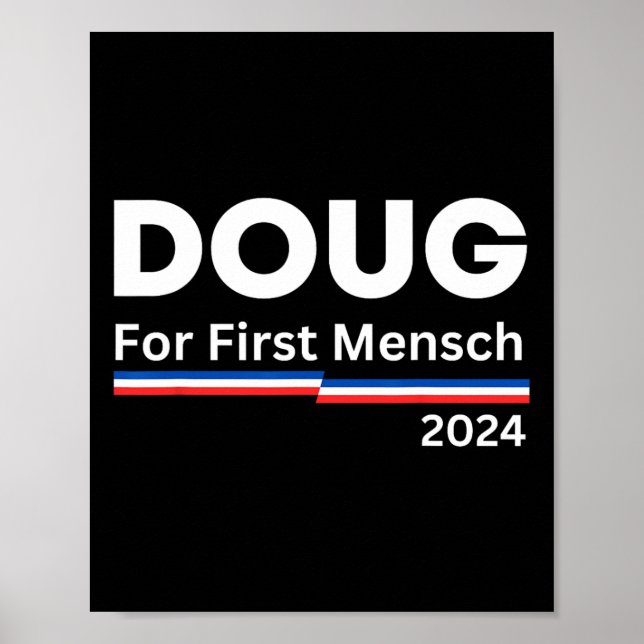 För First Mensch Yiddisk Pun Kamala Harris Hebrew Poster (Framsidan)