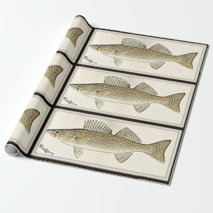 För fisheren - en walleyedesign presentpapper