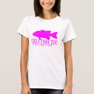 För fiskedamer för flickor bästa bas- spagetti tee shirt