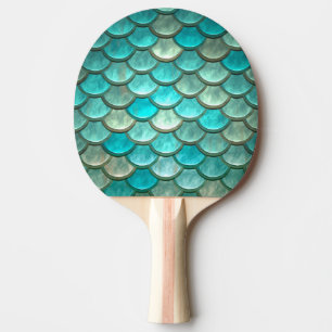 För fiskfjäll för sjöjungfru minty grönt mön pingisracket
