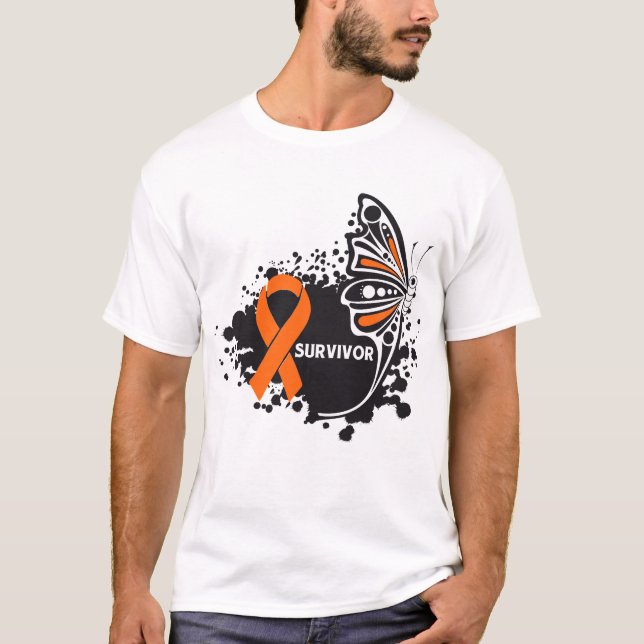 För fjärilsnjure för överlevande abstrakt cancer t-shirt (Framsida)