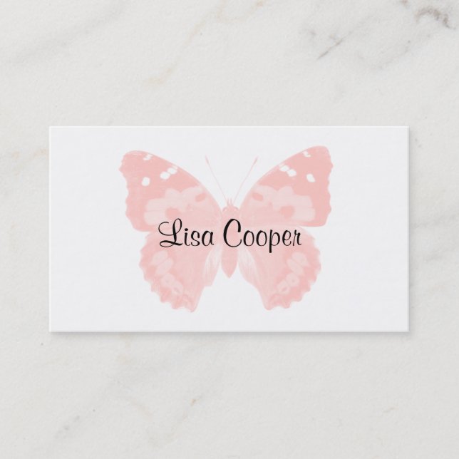 För fjärilspersonlig för Petal rosa visitkortar Visitkort (Framsida)