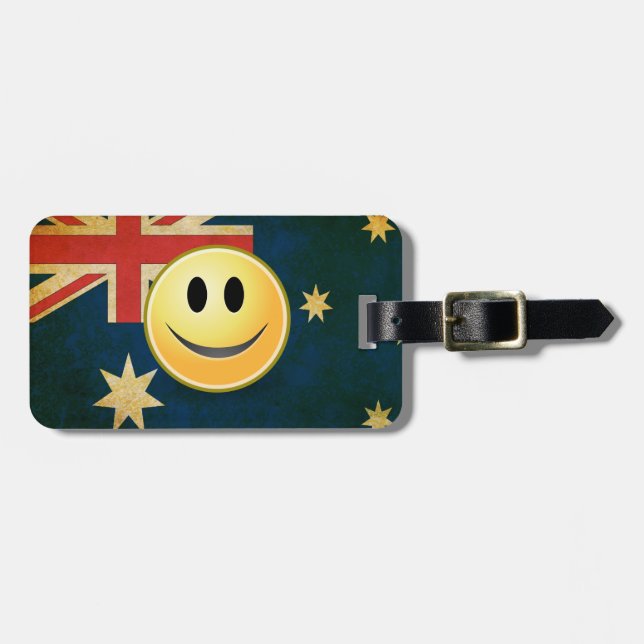 För flaggaansikte för Grunge australiensisk märkre Bagagebricka (Horisontell Framsida)