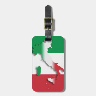 För flaggabagage för italien fäster den italienska bagagebricka