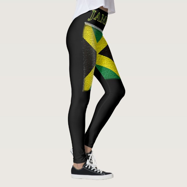 För flaggadamasker för damer Jamaica version 2 Leggings (Höger)