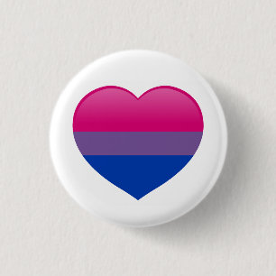 För flaggakärlek för Bi bisexuell hjärta Knapp