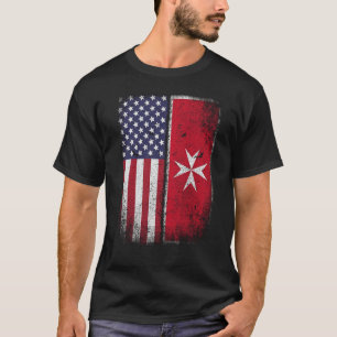För flaggaT-tröja för amerikan maltesisk för M T Shirt