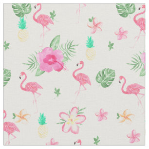 För flamingosommar för vattenfärg rosa tropiska tyg