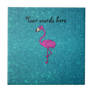 För flamingoturkos för glitter rosa glitter kakelplatta