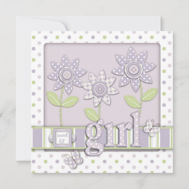 För Flicka inbjudningsruta LG2 Inbjudningar (Framsida)